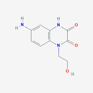 molecular formula C10H11N3O3 B11727447 6-amino-3-hydroxy-1-(2-hydroxyethyl)quinoxalin-2(1H)-one 