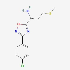 1-[3-(4-Chlorophenyl)-1,2,4-oxadiazol-5-yl]-3-(methylsulfanyl)propan-1-amine