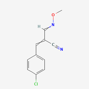 molecular formula C11H9ClN2O B11727523 3-(4-Chlorophenyl)-2-[(methoxyimino)methyl]prop-2-enenitrile 