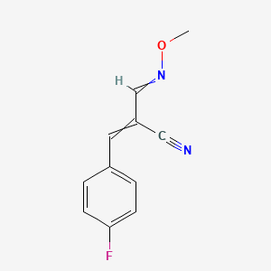 molecular formula C11H9FN2O B11727533 3-(4-Fluorophenyl)-2-[(methoxyimino)methyl]prop-2-enenitrile 