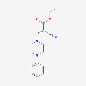 molecular formula C16H19N3O2 B11727543 Ethyl 2-cyano-3-(4-phenylpiperazin-1-yl)prop-2-enoate 