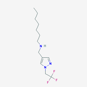 molecular formula C13H22F3N3 B11727546 heptyl({[1-(2,2,2-trifluoroethyl)-1H-pyrazol-4-yl]methyl})amine 