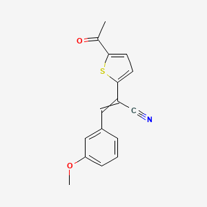 molecular formula C16H13NO2S B11727559 2-(5-Acetylthiophen-2-yl)-3-(3-methoxyphenyl)prop-2-enenitrile 