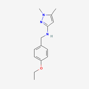 molecular formula C14H19N3O B11727590 N-[(4-ethoxyphenyl)methyl]-1,5-dimethyl-1H-pyrazol-3-amine 