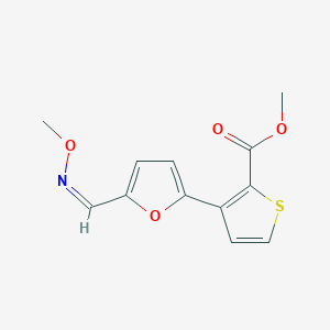 molecular formula C12H11NO4S B11727644 Methyl 3-(5-((methoxyimino)methyl)-2-furyl)-2-thiophenecarboxylate 