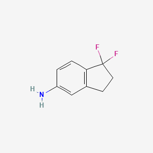 molecular formula C9H9F2N B11727650 1,1-Difluoro-2,3-dihydro-1H-inden-5-amine 