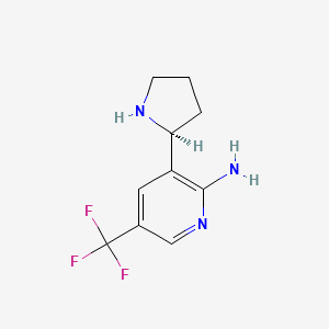 molecular formula C10H12F3N3 B11727669 3-[(2S)-pyrrolidin-2-yl]-5-(trifluoromethyl)pyridin-2-amine 