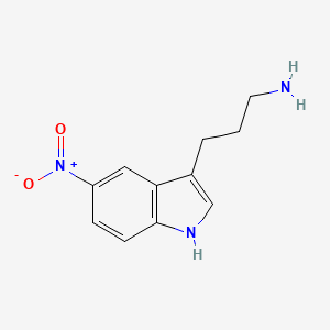 molecular formula C11H13N3O2 B11727677 3-(5-nitro-1H-indol-3-yl)propan-1-amine 