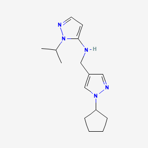 N-[(1-cyclopentyl-1H-pyrazol-4-yl)methyl]-1-(propan-2-yl)-1H-pyrazol-5-amine