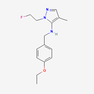 molecular formula C15H20FN3O B11727688 N-[(4-ethoxyphenyl)methyl]-1-(2-fluoroethyl)-4-methyl-1H-pyrazol-5-amine 