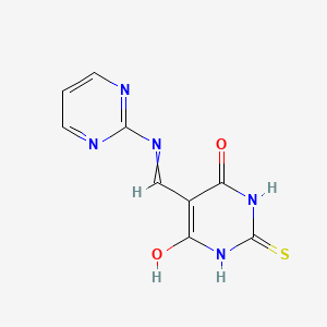 5-{[(Pyrimidin-2-yl)amino]methylidene}-2-sulfanylidene-1,3-diazinane-4,6-dione