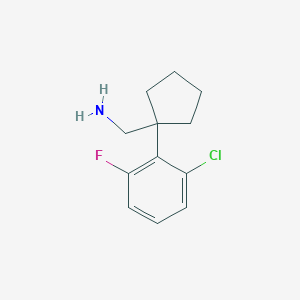 molecular formula C12H15ClFN B11727705 1-(2-Chloro-6-fluorophenyl)cyclopentanemethanamine 