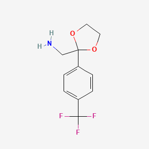 1-{2-[4-(Trifluoromethyl)phenyl]-1,3-dioxolan-2-yl}methanamine