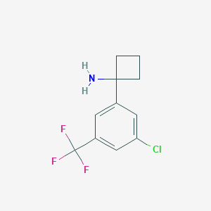 molecular formula C11H11ClF3N B11727768 1-[3-Chloro-5-(trifluoromethyl)phenyl]cyclobutanamine 