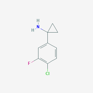 molecular formula C9H9ClFN B11727778 1-(4-Chloro-3-fluorophenyl)cyclopropanamine CAS No. 1260790-76-8