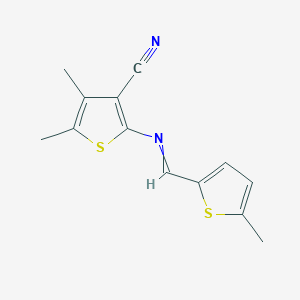 4,5-dimethyl-2-[(E)-[(5-methylthiophen-2-yl)methylidene]amino]thiophene-3-carbonitrile