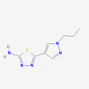 molecular formula C8H11N5S B11727803 5-(1-propyl-1H-pyrazol-4-yl)-1,3,4-thiadiazol-2-amine 