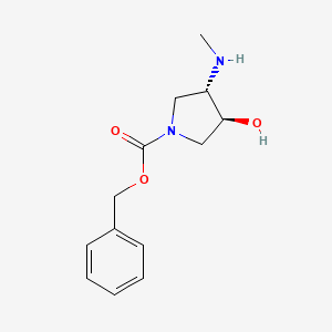 molecular formula C13H18N2O3 B11727806 Benzyl (3S,4S)-3-hydroxy-4-(methylamino)pyrrolidine-1-carboxylate 