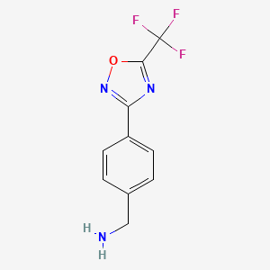 molecular formula C10H8F3N3O B11727808 (4-(5-(Trifluoromethyl)-1,2,4-oxadiazol-3-yl)phenyl)methanamine 