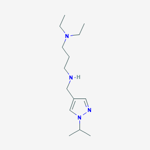 molecular formula C14H28N4 B11727816 [3-(diethylamino)propyl]({[1-(propan-2-yl)-1H-pyrazol-4-yl]methyl})amine 