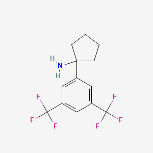 molecular formula C13H13F6N B11727829 1-[3,5-Bis(trifluoromethyl)phenyl]cyclopentanamine 