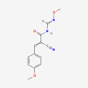 molecular formula C13H13N3O3 B11727854 2-Cyano-N-[(methoxyimino)methyl]-3-(4-methoxyphenyl)prop-2-enamide 