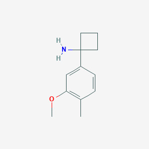 molecular formula C12H17NO B11727862 1-(3-Methoxy-4-methylphenyl)cyclobutanamine 