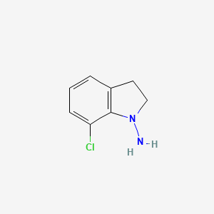 molecular formula C8H9ClN2 B11727872 7-Chloro-2,3-dihydro-1H-Indol-1-amine 