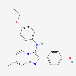 4-[3-(4-Ethoxyanilino)-7-methylimidazo[1,2-a]pyridin-2-yl]phenol