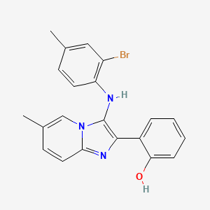 2-[3-(2-Bromo-4-methylanilino)-6-methylimidazo[1,2-a]pyridin-2-yl]phenol