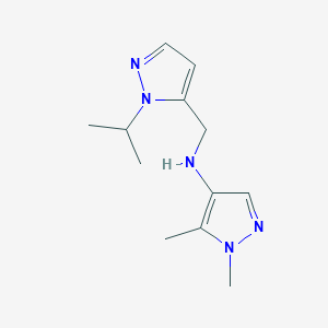 molecular formula C12H19N5 B11727932 1,5-dimethyl-N-{[1-(propan-2-yl)-1H-pyrazol-5-yl]methyl}-1H-pyrazol-4-amine 