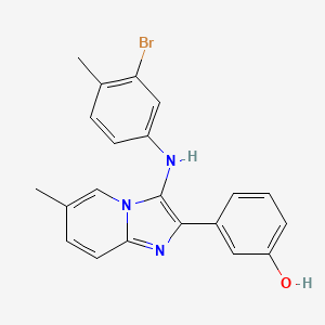 3-[3-(3-Bromo-4-methylanilino)-6-methylimidazo[1,2-a]pyridin-2-yl]phenol
