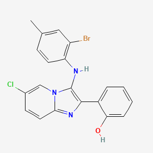 2-[3-(2-Bromo-4-methylanilino)-6-chloroimidazo[1,2-a]pyridin-2-yl]phenol
