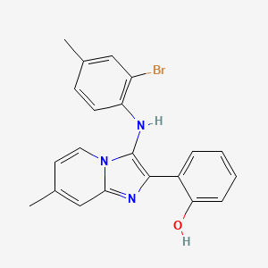 2-[3-(2-Bromo-4-methylanilino)-7-methylimidazo[1,2-a]pyridin-2-yl]phenol