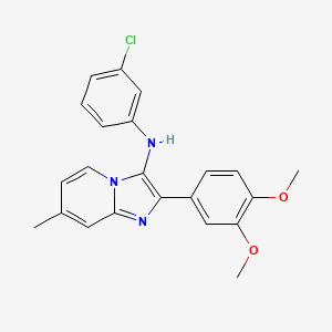 molecular formula C22H20ClN3O2 B1172801 N-(3-chlorophenyl)-2-(3,4-dimethoxyphenyl)-7-methylimidazo[1,2-a]pyridin-3-amine 