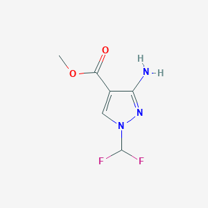 molecular formula C6H7F2N3O2 B11728010 Methyl 3-amino-1-(difluoromethyl)-1H-pyrazole-4-carboxylate 