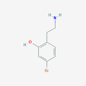 molecular formula C8H10BrNO B11728029 2-(2-Aminoethyl)-5-bromophenol 