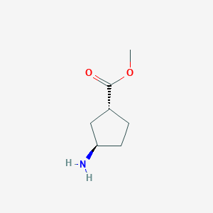 molecular formula C7H13NO2 B11728031 trans-Methyl 3-aminocyclopentane-1-carboxylate 