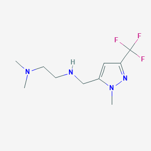 molecular formula C10H17F3N4 B11728059 [2-(dimethylamino)ethyl]({[1-methyl-3-(trifluoromethyl)-1H-pyrazol-5-yl]methyl})amine 