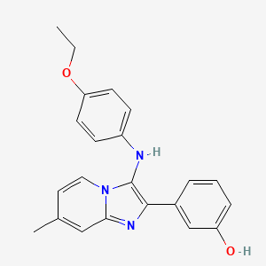 molecular formula C22H21N3O2 B1172807 3-[3-(4-Ethoxyanilino)-7-methylimidazo[1,2-a]pyridin-2-yl]phenol 