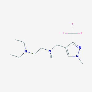 molecular formula C12H21F3N4 B11728071 [2-(diethylamino)ethyl]({[1-methyl-3-(trifluoromethyl)-1H-pyrazol-4-yl]methyl})amine 