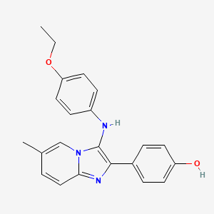 molecular formula C22H21N3O2 B1172808 4-[3-(4-Ethoxyanilino)-6-methylimidazo[1,2-a]pyridin-2-yl]phenol 