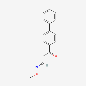 molecular formula C16H15NO2 B11728091 1-{[1,1'-Biphenyl]-4-yl}-3-(methoxyimino)propan-1-one 