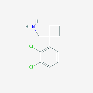 molecular formula C11H13Cl2N B11728092 1-(2,3-Dichlorophenyl)cyclobutanemethanamine 