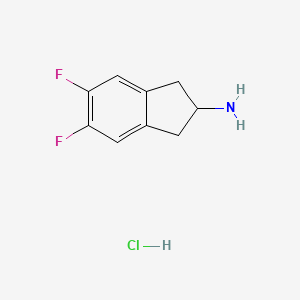 molecular formula C9H10ClF2N B11728098 5,6-Difluoro-indan-2-ylamine hydrochloride 