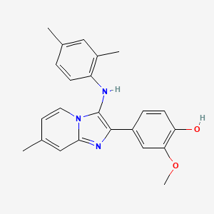 4-[3-(2,4-Dimethylanilino)-7-methylimidazo[1,2-a]pyridin-2-yl]-2-methoxyphenol