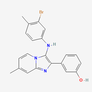 3-[3-(3-Bromo-4-methylanilino)-7-methylimidazo[1,2-a]pyridin-2-yl]phenol