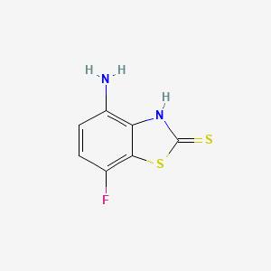 molecular formula C7H5FN2S2 B11728110 4-Amino-7-fluoro-1,3-benzothiazole-2-thiol 