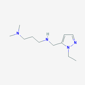 molecular formula C11H22N4 B11728136 [3-(Dimethylamino)propyl][(1-ethyl-1H-pyrazol-5-yl)methyl]amine 