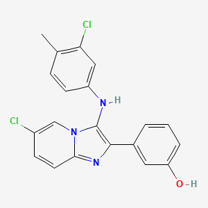 3-[6-Chloro-3-(3-chloro-4-methylanilino)imidazo[1,2-a]pyridin-2-yl]phenol
